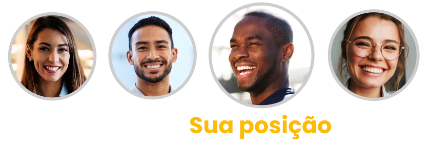 Fila única com 4 pessoas e sua nova posição no final da fila
